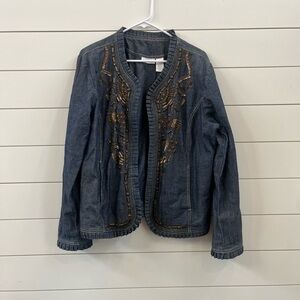 Hannah Blue Jean Jacket with Embroidery